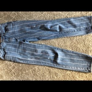 Pac Sun Mom Jeans With White Stripes